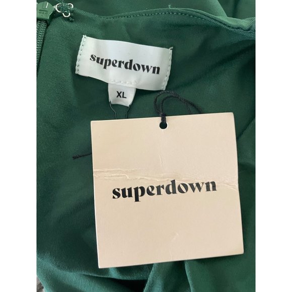Superdown Martyna Deep V Dress Emerald Women's Size XL - Picture 9 of 10
